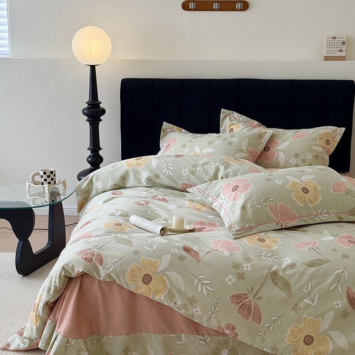 91家纺网 家纺一手货源 找家纺 于果 2025新款暖绒磨毛四件套 一抹幽香