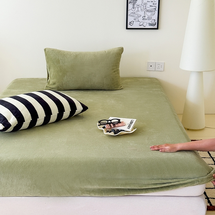 91家纺网 家纺一手货源 找家纺 （总）三朵家纺 2025新款牛奶绒印花单床笠 床笠单件