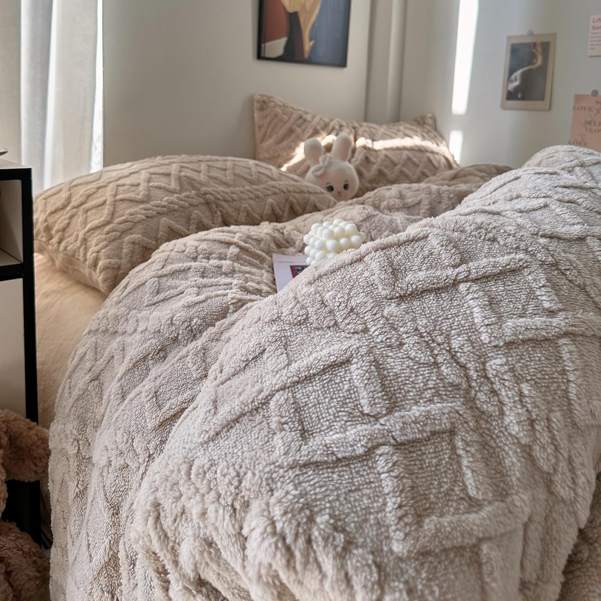 91家纺网 家纺一手货源 找家纺 （总）艾咪-Amy ntmy 2025新款治愈系少女风塔芙绒牛奶绒四件套