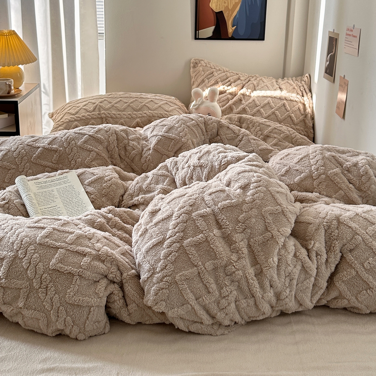 91家纺网 家纺一手货源 找家纺 （总）艾咪-Amy ntmy 2025新款治愈系少女风塔芙绒牛奶绒四件套