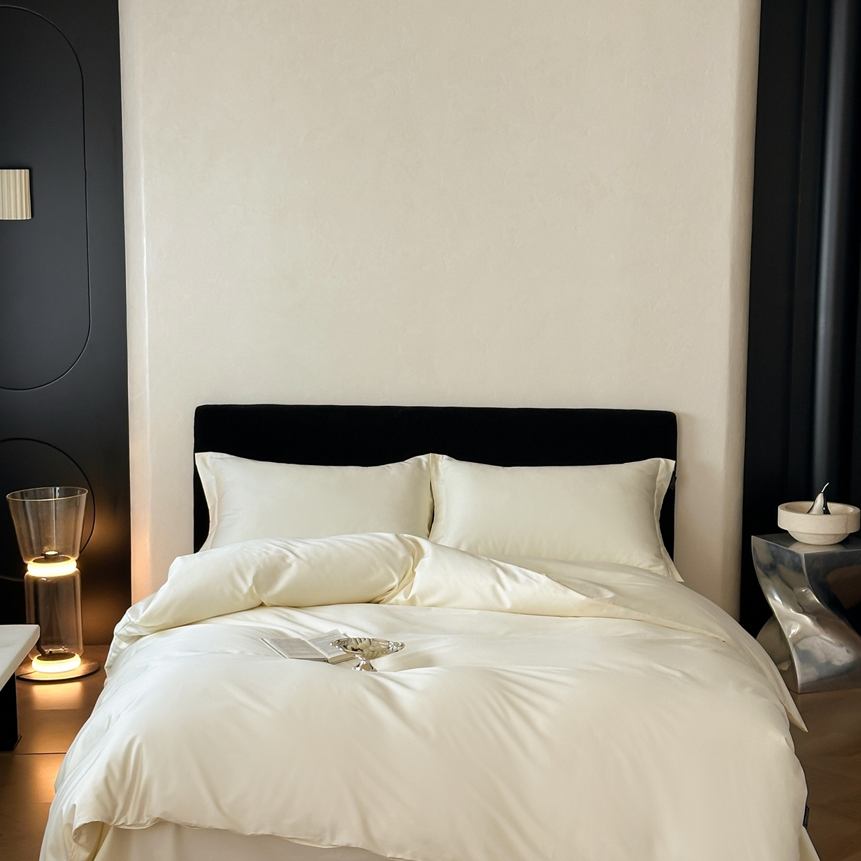 91家纺网 家纺一手货源 找家纺 三味舒屋 2025新款50s全棉纯棉纯色四件套-长期主义 长期主义-香草色