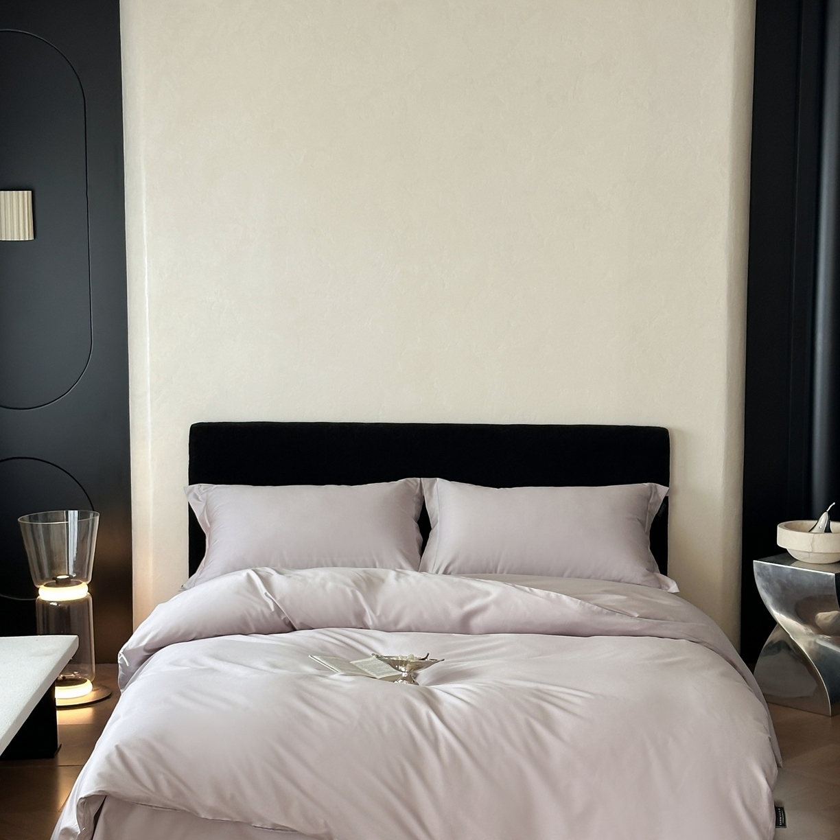 91家纺网 家纺一手货源 找家纺 三味舒屋 2025新款50s全棉纯棉纯色四件套-长期主义 长期主义-微微紫