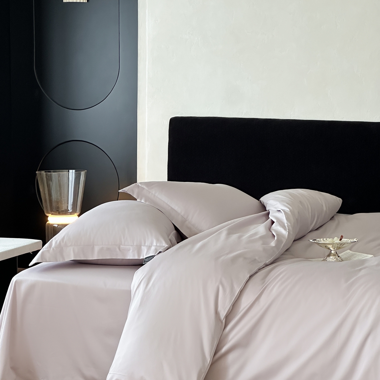 91家纺网 家纺一手货源 找家纺 三味舒屋 2025新款50s全棉纯棉纯色四件套-长期主义 长期主义-微微紫