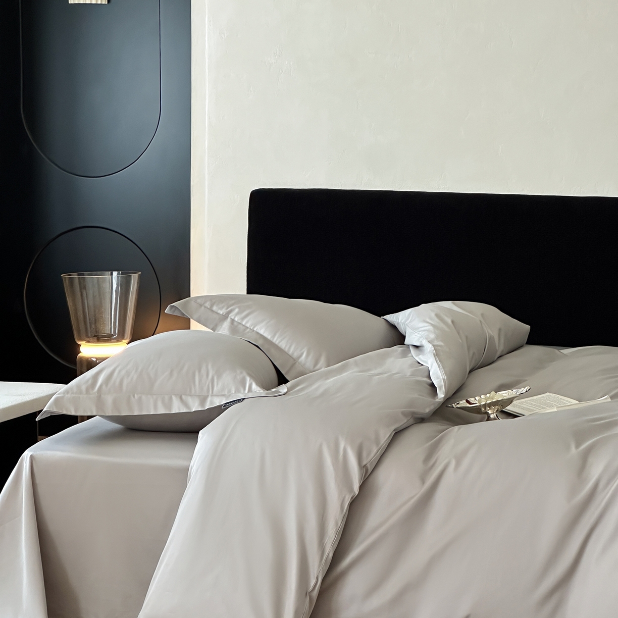 91家纺网 家纺一手货源 找家纺 三味舒屋 2025新款50s全棉纯棉纯色四件套-长期主义 长期主义-新银灰