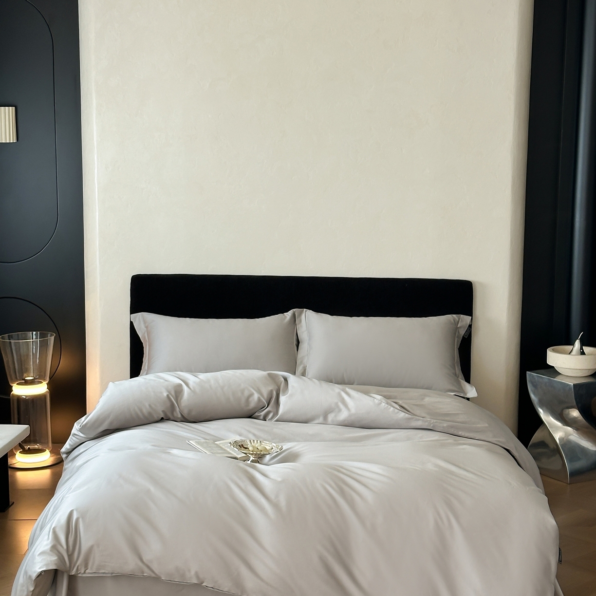 91家纺网 家纺一手货源 找家纺 三味舒屋 2025新款50s全棉纯棉纯色四件套-长期主义 长期主义-新银灰