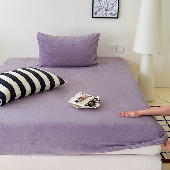 三朵家纺 2025新款牛奶绒印花单床笠 床笠单件 薰衣草