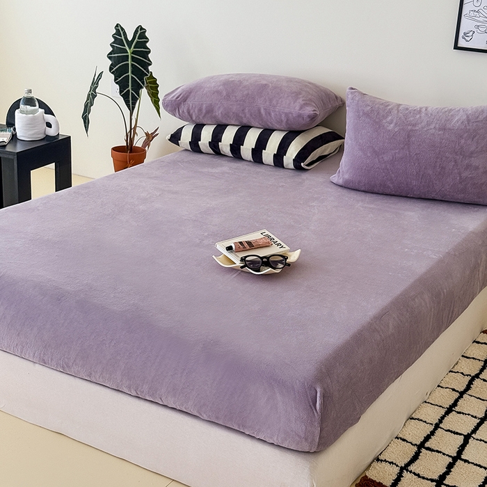 91家纺网 家纺一手货源 找家纺 三朵家纺 2025新款牛奶绒印花单床笠 床笠单件 薰衣草