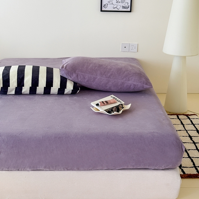 91家纺网 家纺一手货源 找家纺 三朵家纺 2025新款牛奶绒印花单床笠 床笠单件 薰衣草