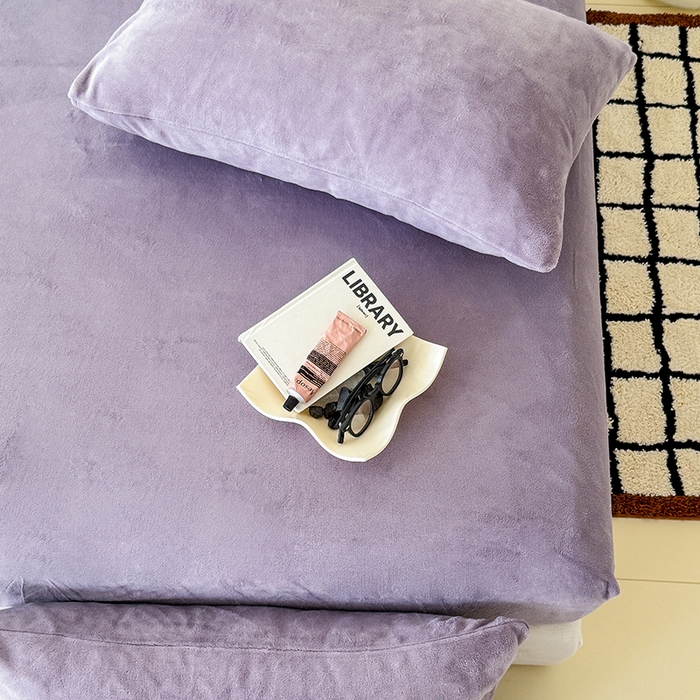 91家纺网 家纺一手货源 找家纺 三朵家纺 2025新款牛奶绒印花单床笠 床笠单件 薰衣草