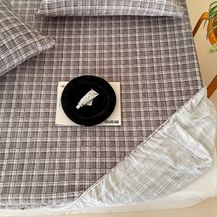 91家纺网 家纺一手货源 找家纺 三朵家纺 2025新款牛奶绒印花单床笠 床笠单件 中古灰格