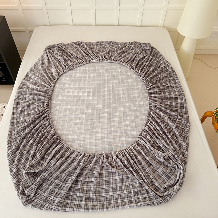 91家纺网 家纺一手货源 找家纺 三朵家纺 2025新款牛奶绒印花单床笠 床笠单件 中古灰格