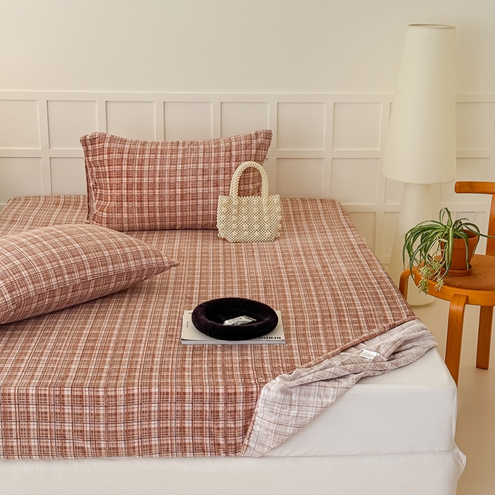 91家纺网 家纺一手货源 找家纺 三朵家纺 2025新款牛奶绒印花单床笠 床笠单件 中古咖格