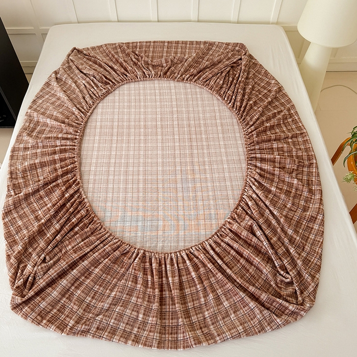 91家纺网 家纺一手货源 找家纺 三朵家纺 2025新款牛奶绒印花单床笠 床笠单件 中古咖格