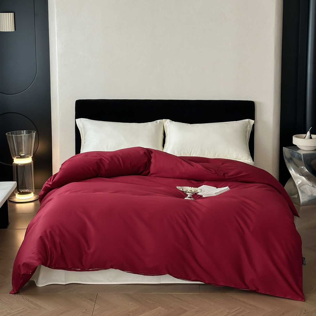 91家纺网 家纺一手货源 找家纺 三味舒屋 2025新款50s全棉纯棉纯色单被套被套单件-长期主义 长期主义-朗姆酒红