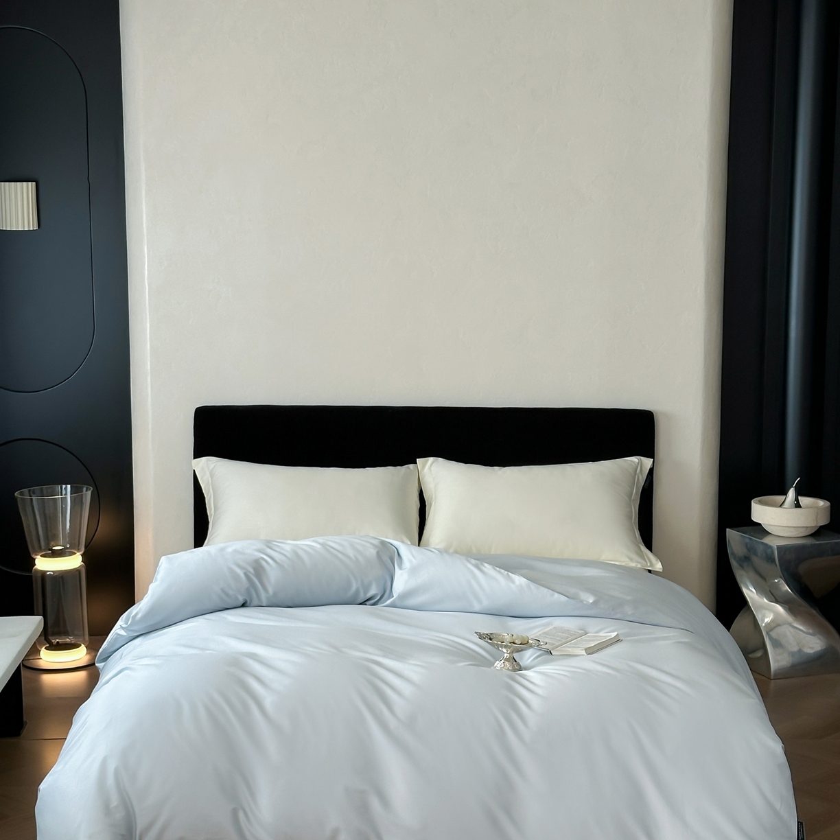 91家纺网 家纺一手货源 找家纺 三味舒屋 2025新款50s全棉纯棉纯色单被套被套单件-长期主义 长期主义-净月蓝