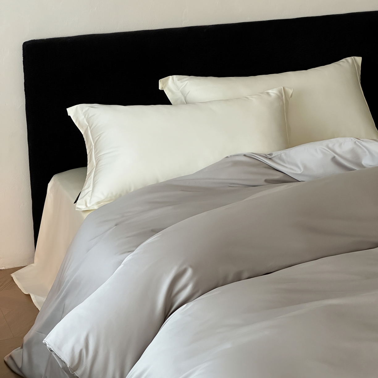 91家纺网 家纺一手货源 找家纺 三味舒屋 2025新款50s全棉纯棉纯色单被套被套单件-长期主义 长期主义-新银灰