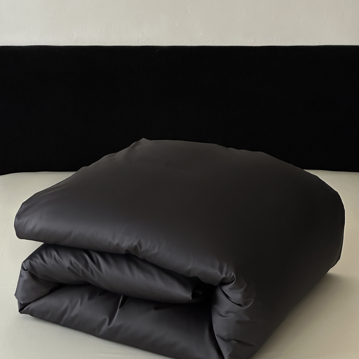 91家纺网 家纺一手货源 找家纺 三味舒屋 2025新款50s全棉纯棉纯色单被套被套单件-长期主义 长期主义-摩卡黑灰