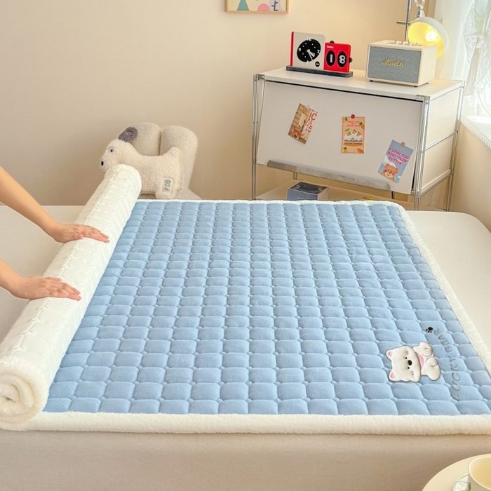 91家纺网 家纺一手货源 找家纺 （总）爱屋及屋 2025新款牛奶绒毛巾绣床垫软垫冬季加厚床褥垫子铺底床护垫【填充200g】