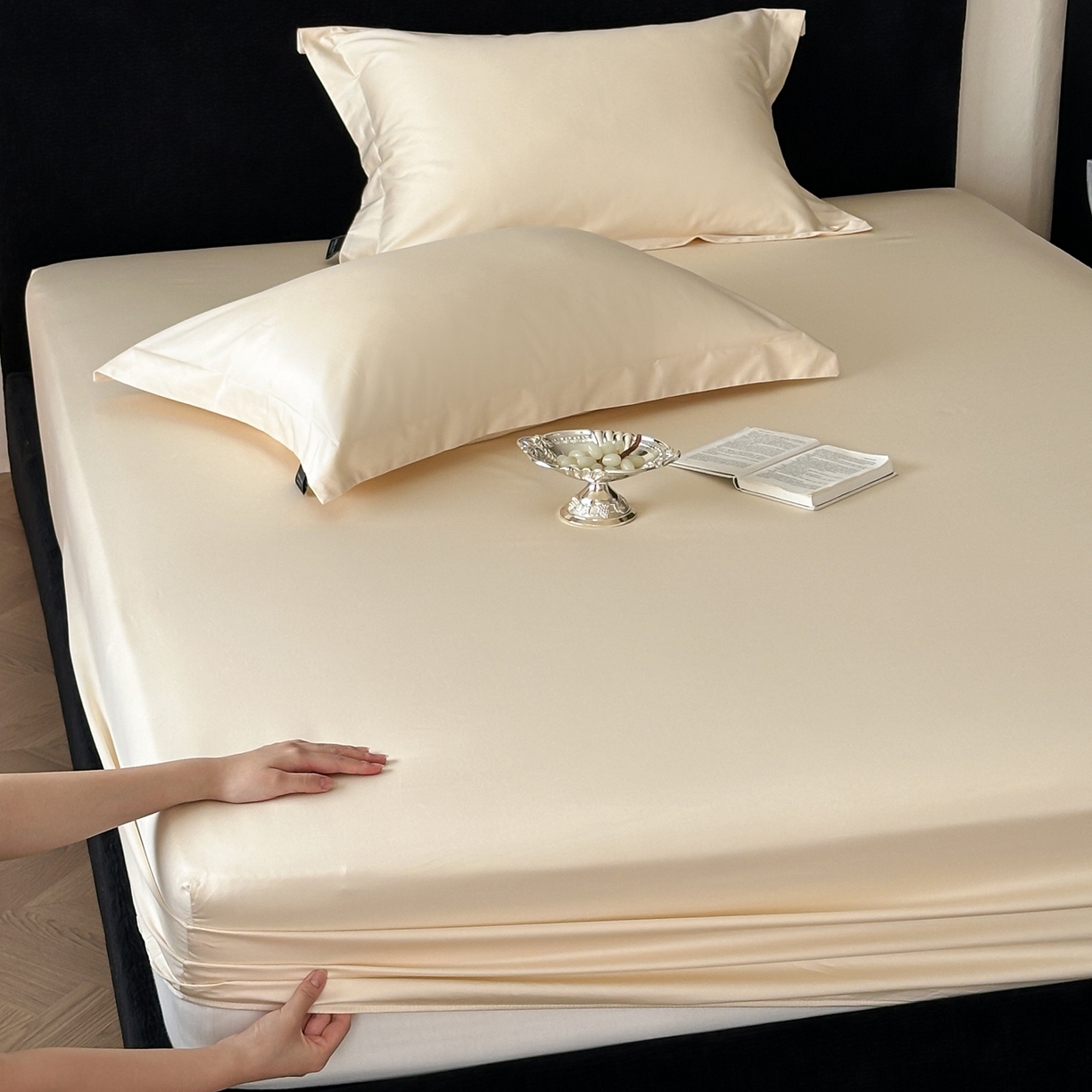 91家纺网 家纺一手货源 找家纺 （总）三味舒屋 2025新款50s全棉纯棉纯色单床笠床笠单件-长期主义