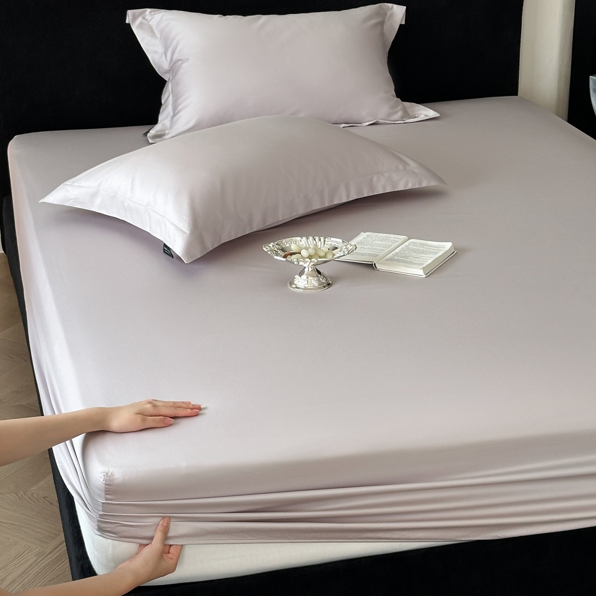 91家纺网 家纺一手货源 找家纺 （总）三味舒屋 2025新款50s全棉纯棉纯色单床笠床笠单件-长期主义