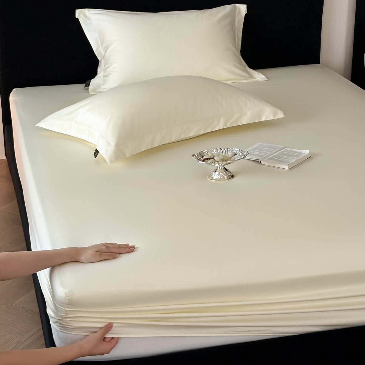 91家纺网 家纺一手货源 找家纺 （总）三味舒屋 2025新款50s全棉纯棉纯色单床笠床笠单件-长期主义