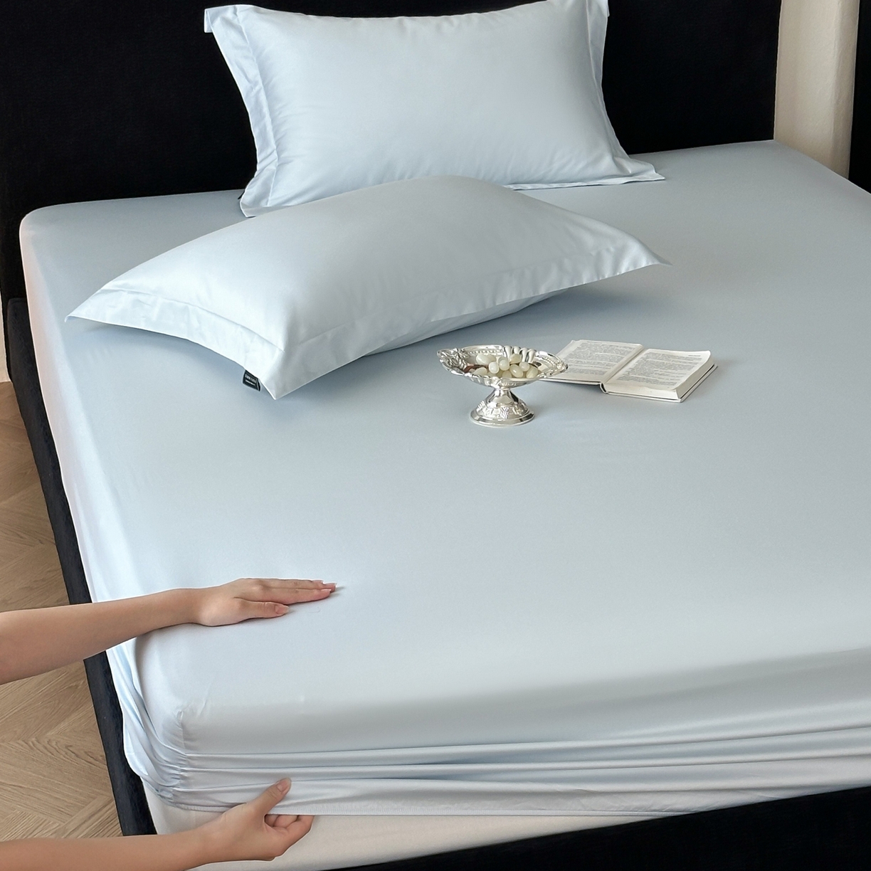 91家纺网 家纺一手货源 找家纺 （总）三味舒屋 2025新款50s全棉纯棉纯色单床笠床笠单件-长期主义