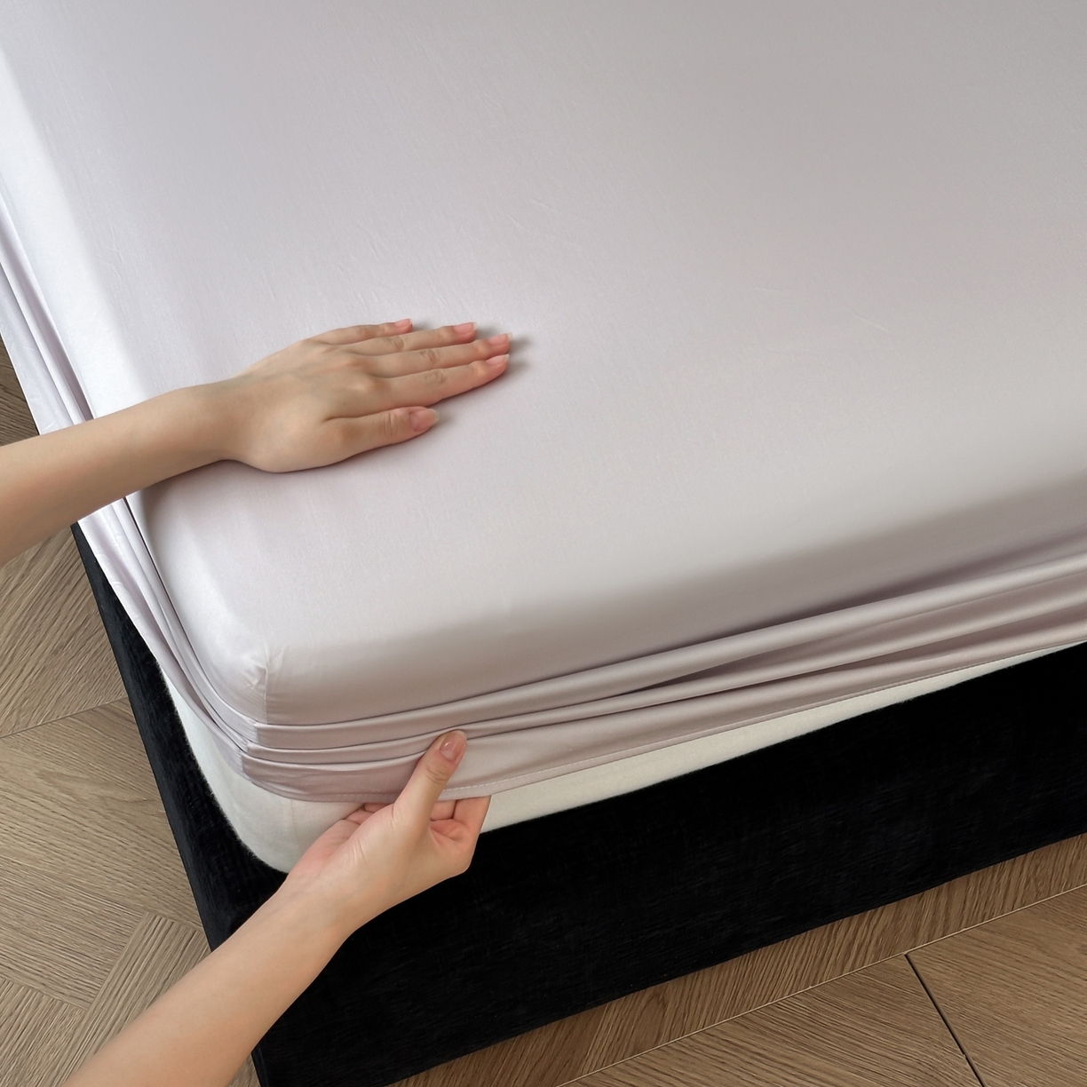 91家纺网 家纺一手货源 找家纺 三味舒屋 2025新款50s全棉纯棉纯色单床笠床笠单件-长期主义 长期主义-微微紫