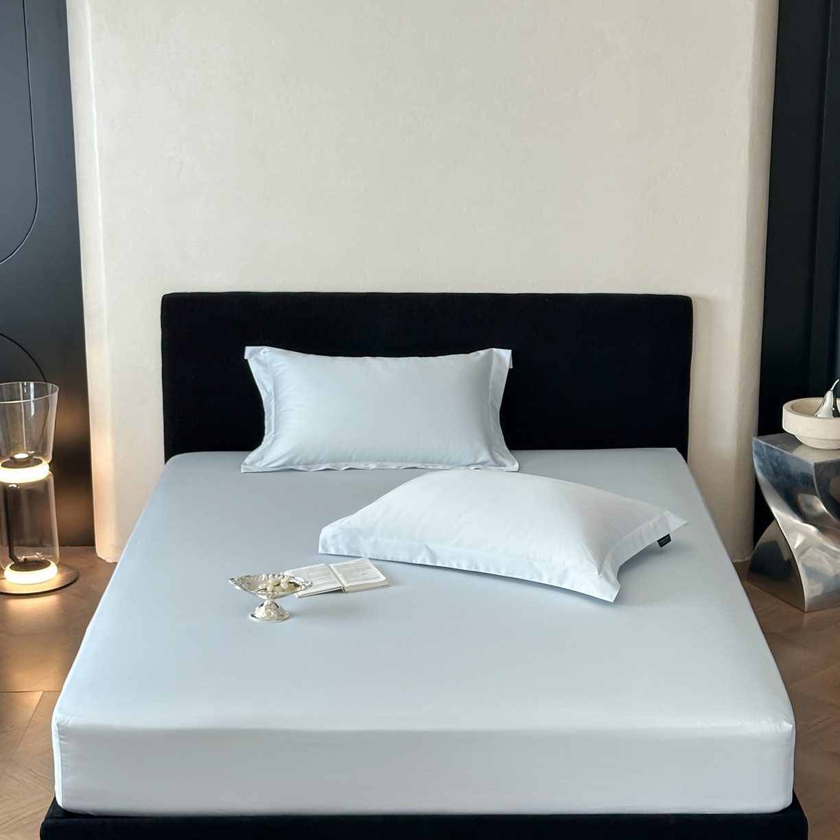 91家纺网 家纺一手货源 找家纺 三味舒屋 2025新款50s全棉纯棉纯色单床笠床笠单件-长期主义 长期主义-净月蓝