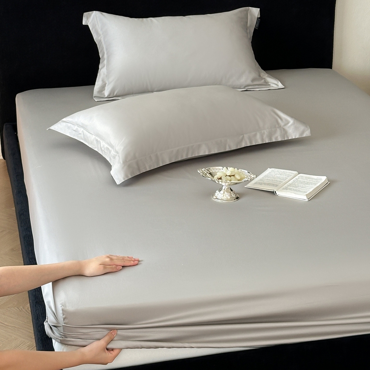 91家纺网 家纺一手货源 找家纺 （总）三味舒屋 2025新款50s全棉纯棉纯色单床笠床笠单件-长期主义