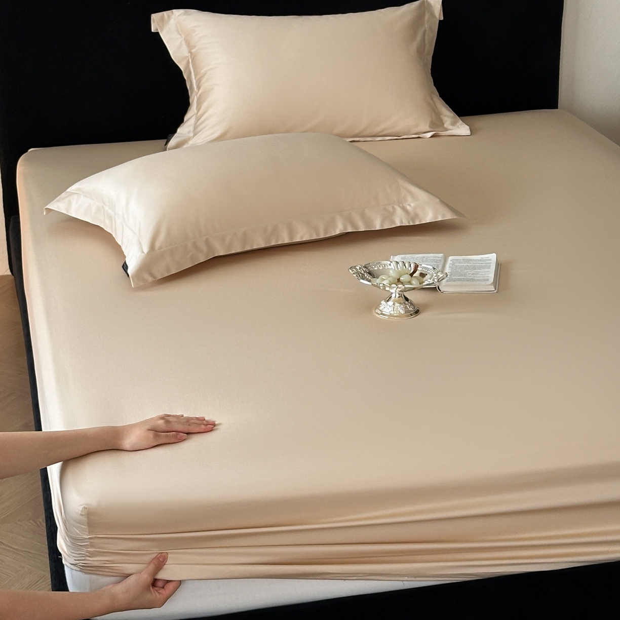 91家纺网 家纺一手货源 找家纺 三味舒屋 2025新款50s全棉纯棉纯色单床笠床笠单件-长期主义 长期主义-星光金