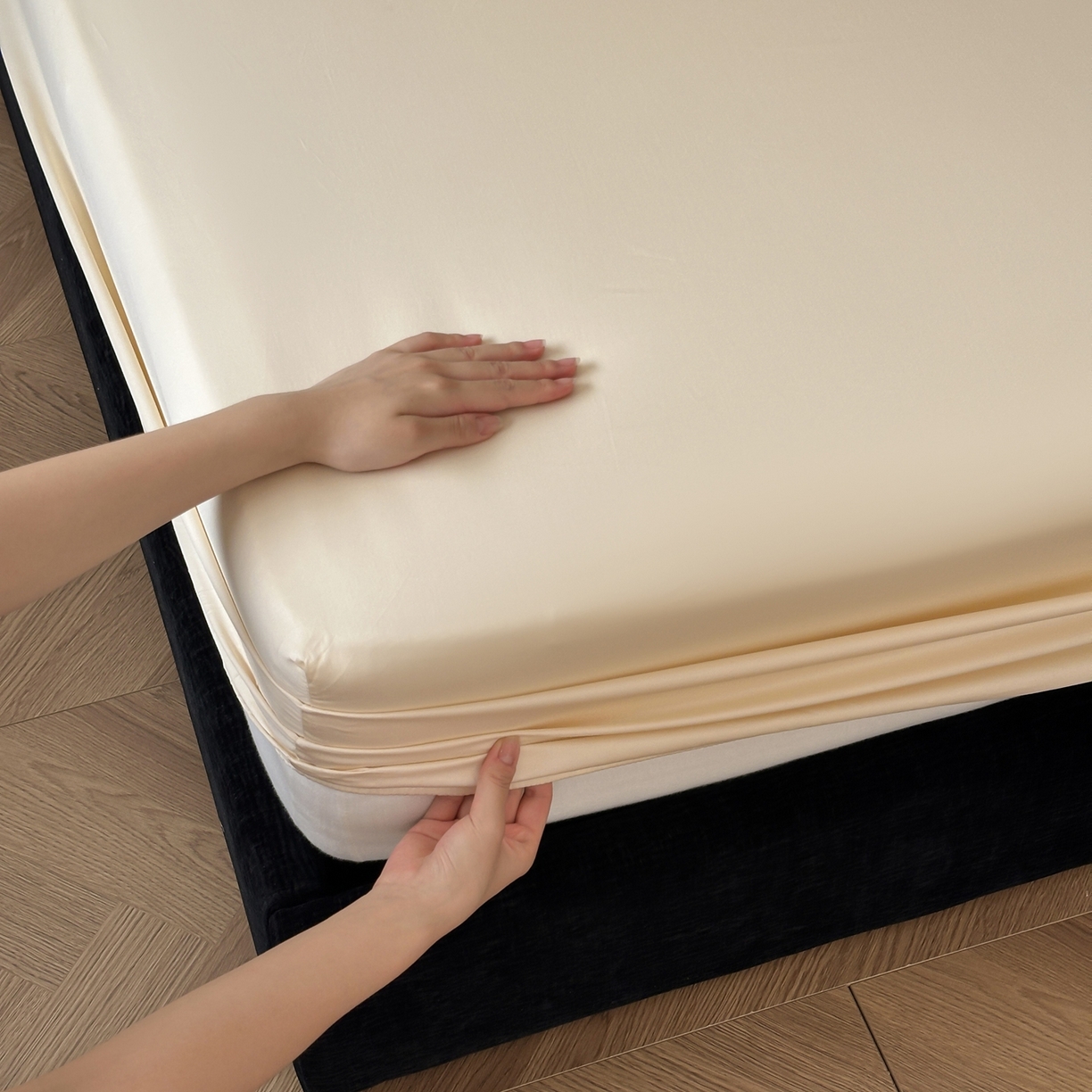 91家纺网 家纺一手货源 找家纺 三味舒屋 2025新款50s全棉纯棉纯色单床笠床笠单件-长期主义 长期主义-安琪白