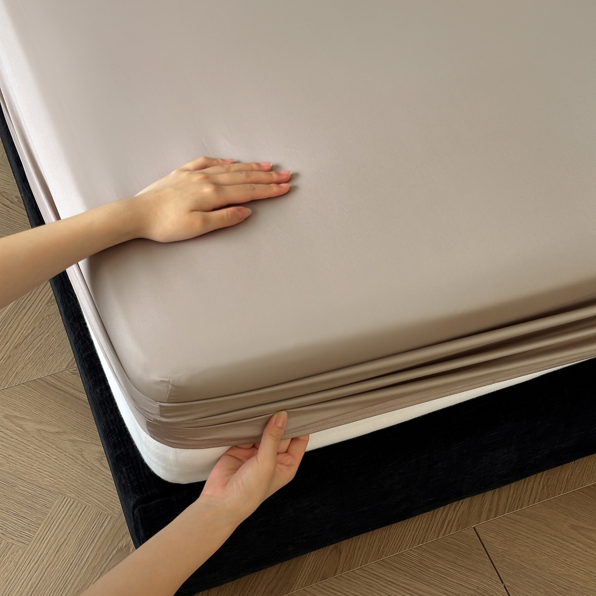 91家纺网 家纺一手货源 找家纺 三味舒屋 2025新款50s全棉纯棉纯色单床笠床笠单件-长期主义 长期主义-茶棕色