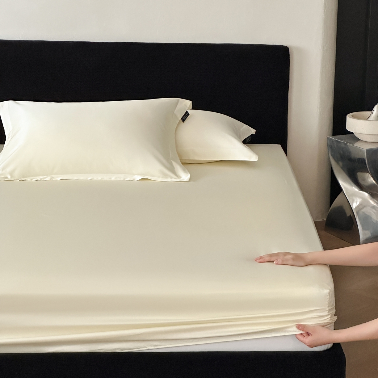 91家纺网 家纺一手货源 找家纺 三味舒屋 2025新款50s全棉纯棉纯色单床笠床笠单件-长期主义 长期主义-香草色