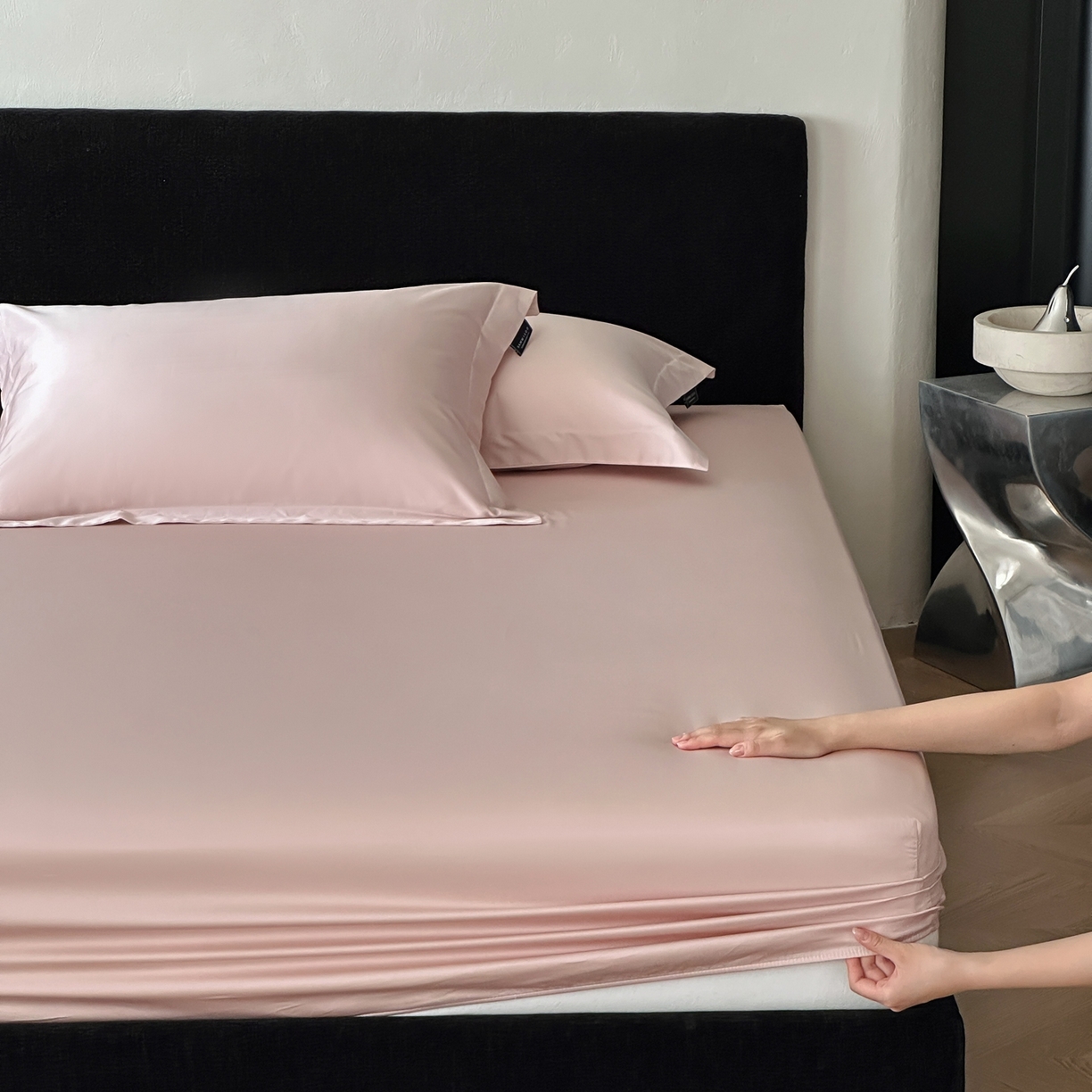 91家纺网 家纺一手货源 找家纺 三味舒屋 2025新款50s全棉纯棉纯色单床笠床笠单件-长期主义 长期主义-白桃乌龙