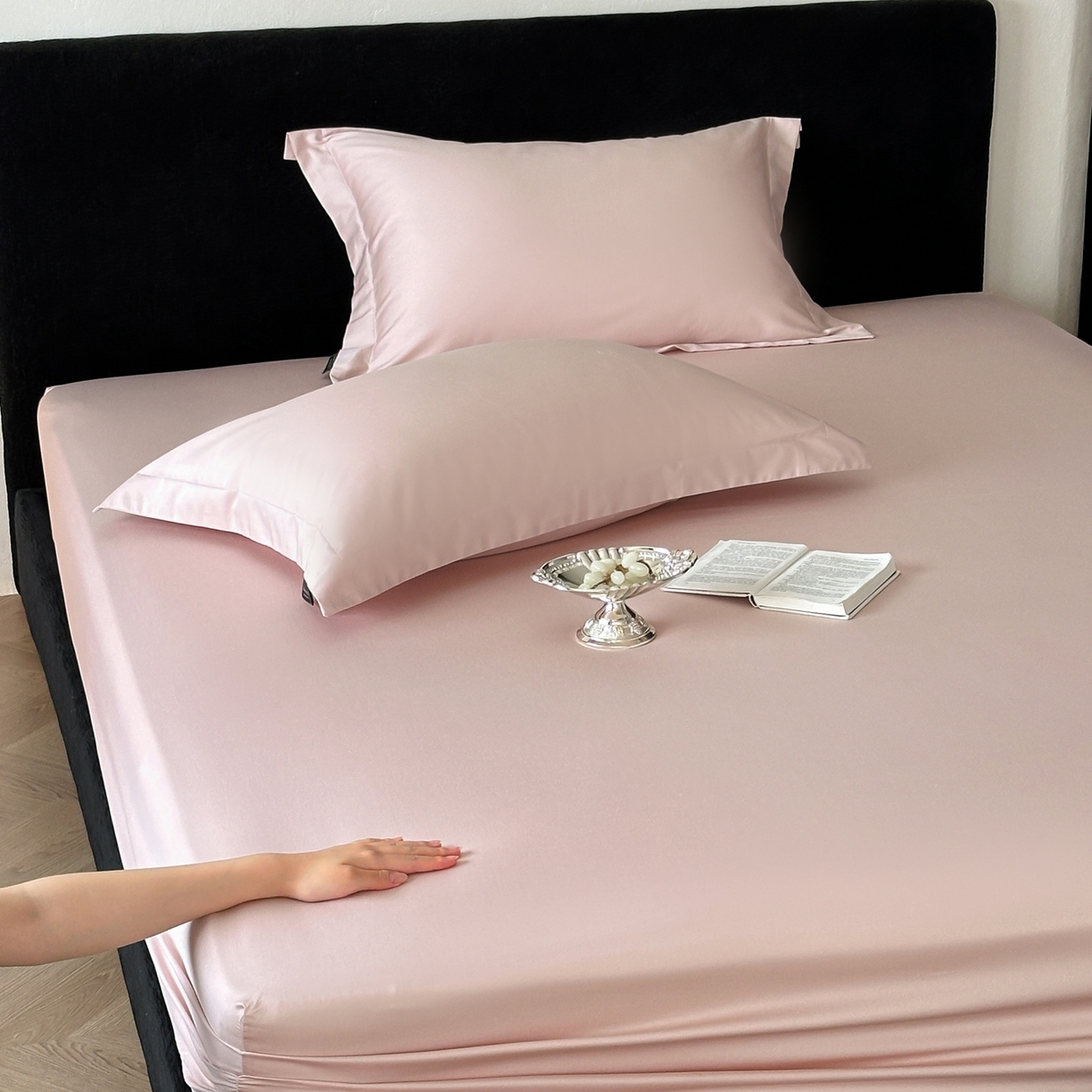 91家纺网 家纺一手货源 找家纺 三味舒屋 2025新款50s全棉纯棉纯色单床笠床笠单件-长期主义 长期主义-白桃乌龙