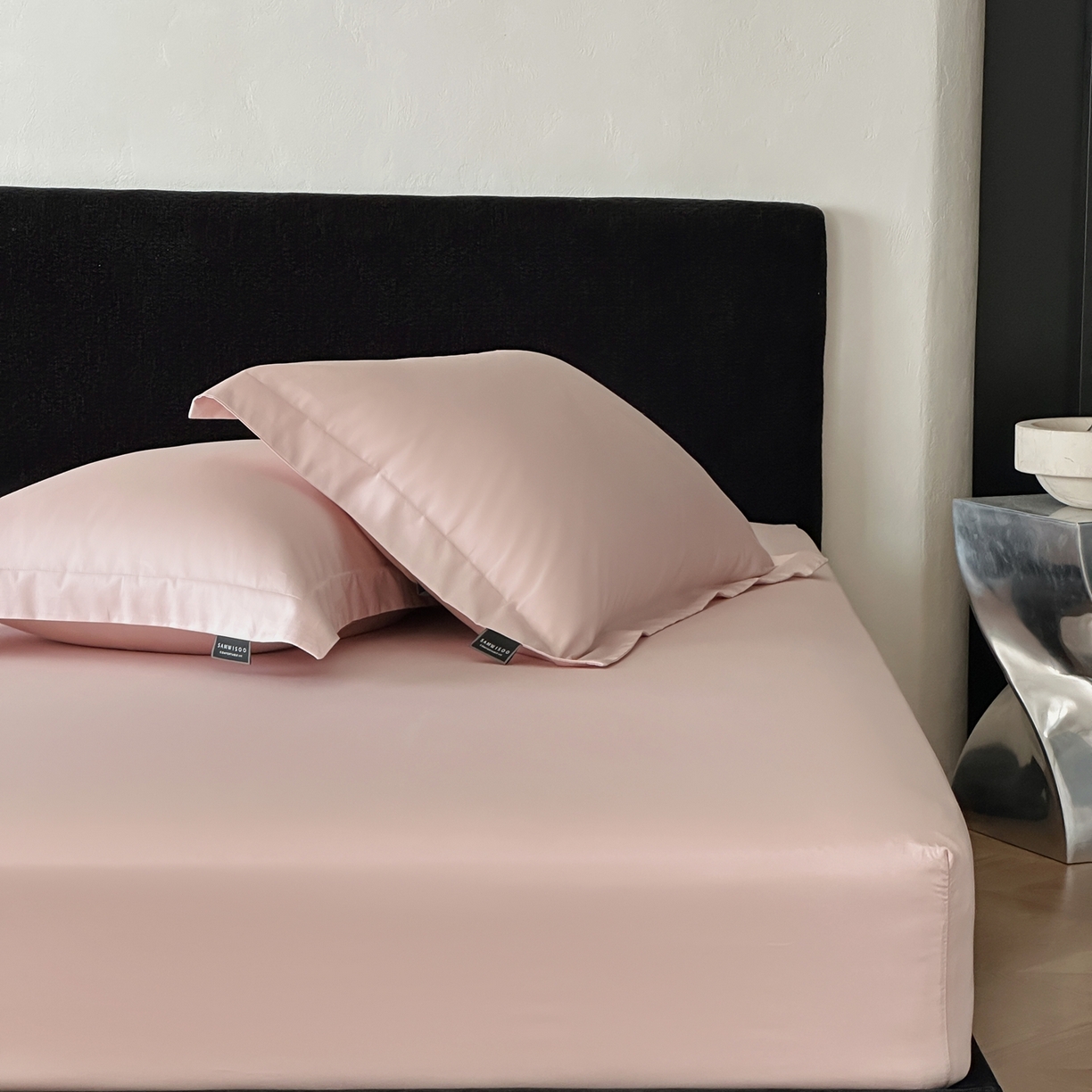 91家纺网 家纺一手货源 找家纺 三味舒屋 2025新款50s全棉纯棉纯色单床笠床笠单件-长期主义 长期主义-白桃乌龙