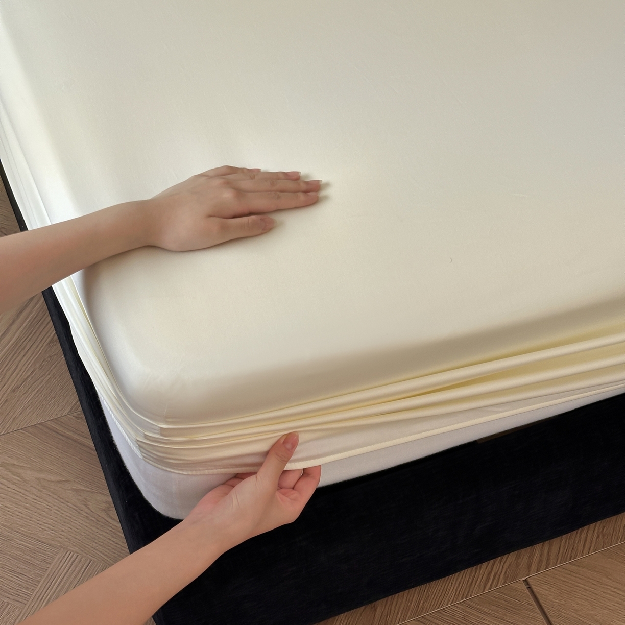 91家纺网 家纺一手货源 找家纺 三味舒屋 2025新款50s全棉纯棉纯色单床笠床笠单件-长期主义 长期主义-香草色