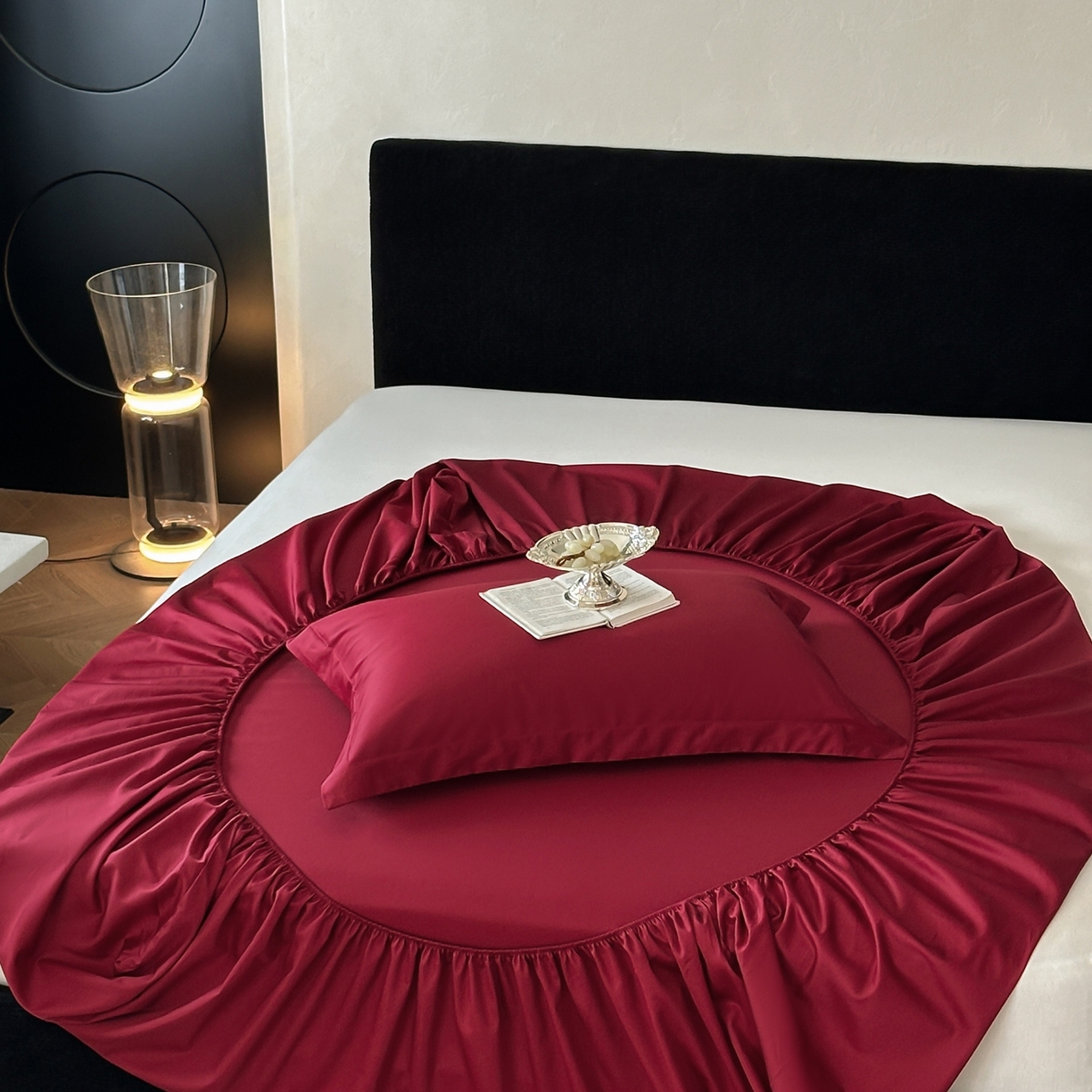 91家纺网 家纺一手货源 找家纺 三味舒屋 2025新款50s全棉纯棉纯色单床笠床笠单件-长期主义 长期主义-朗姆酒红