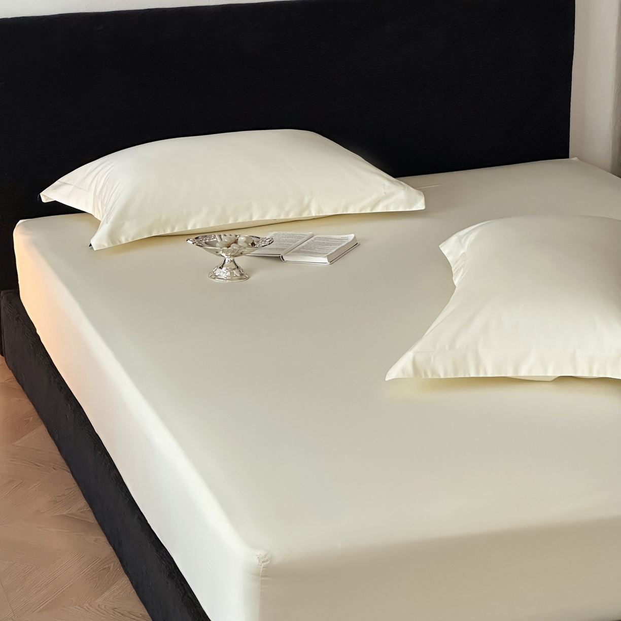 91家纺网 家纺一手货源 找家纺 三味舒屋 2025新款50s全棉纯棉纯色单床笠床笠单件-长期主义 长期主义-香草色