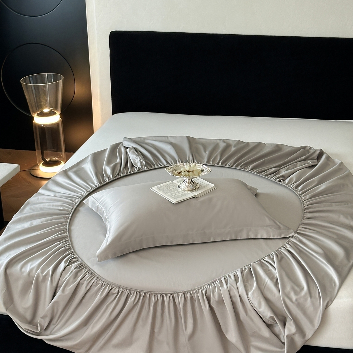 91家纺网 家纺一手货源 找家纺 三味舒屋 2025新款50s全棉纯棉纯色单床笠床笠单件-长期主义 长期主义-新银灰