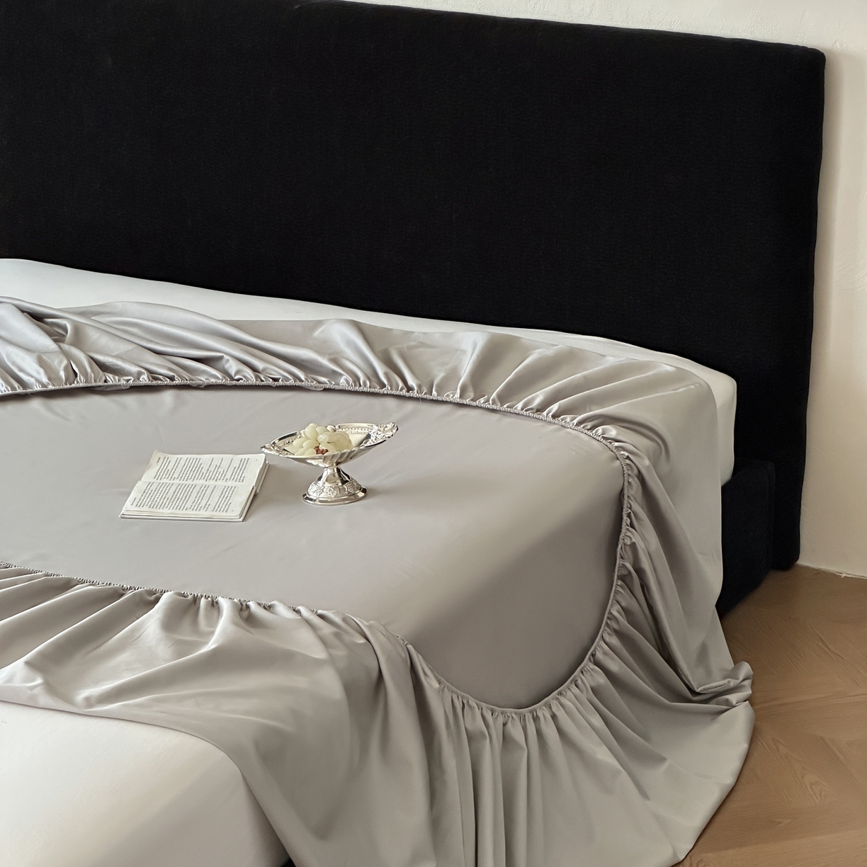 91家纺网 家纺一手货源 找家纺 三味舒屋 2025新款50s全棉纯棉纯色单床笠床笠单件-长期主义 长期主义-新银灰