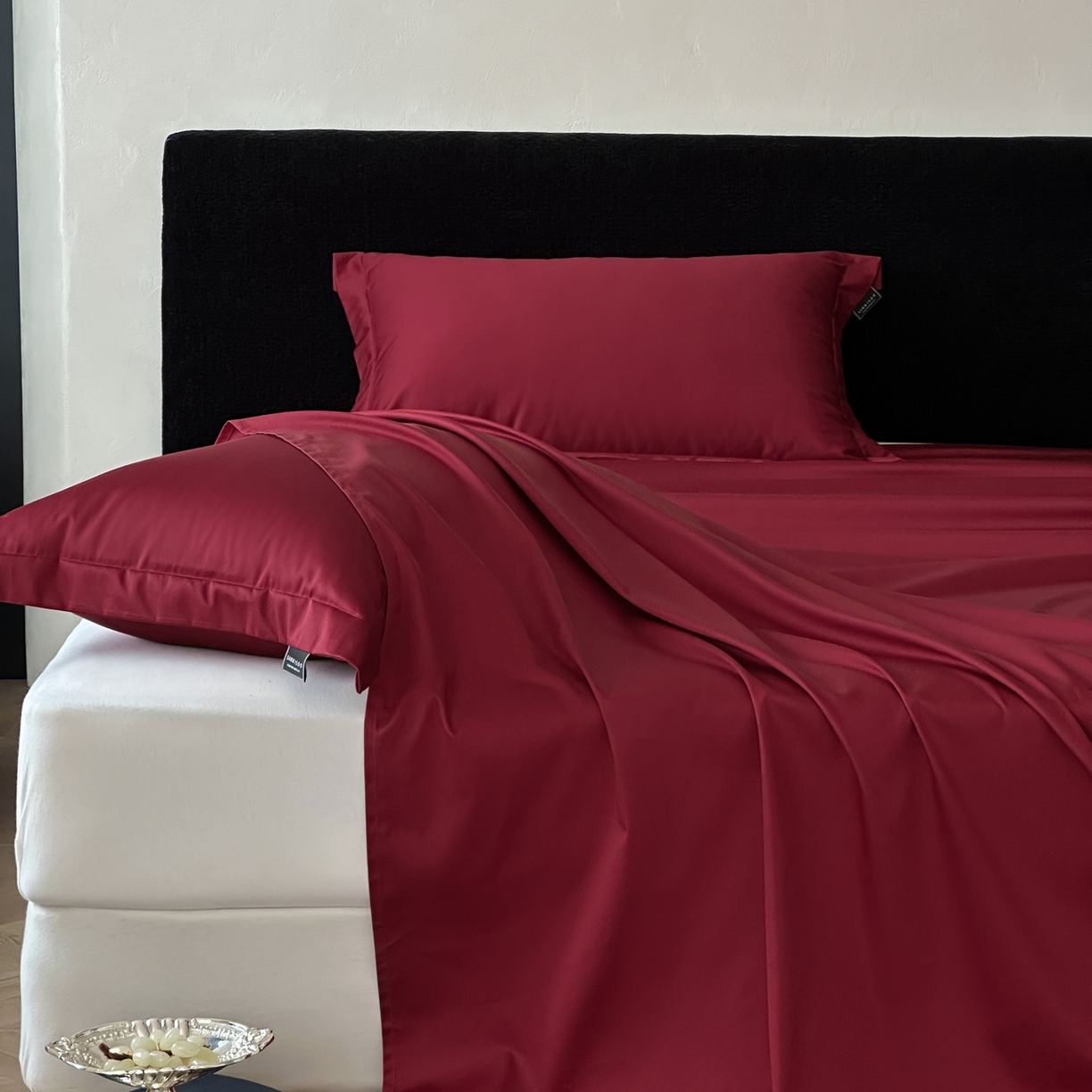 91家纺网 家纺一手货源 找家纺 三味舒屋 2025新款50s全棉纯棉纯色单床单床单单件-长期主义 长期主义-朗姆酒红