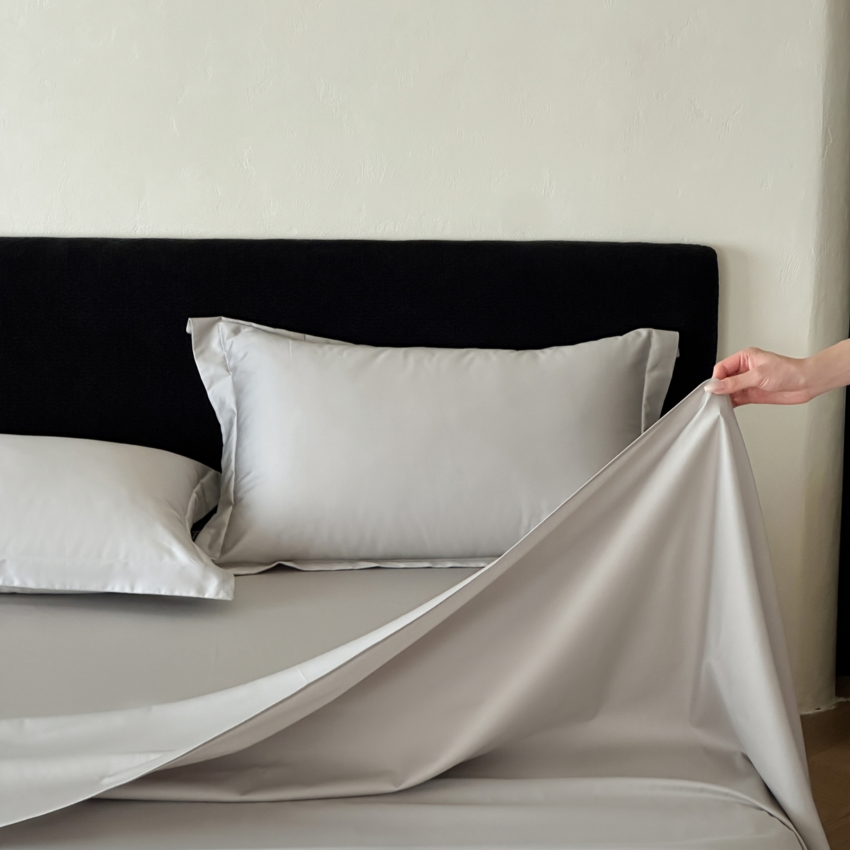 91家纺网 家纺一手货源 找家纺 三味舒屋 2025新款50s全棉纯棉纯色单床单床单单件-长期主义 长期主义-新银灰