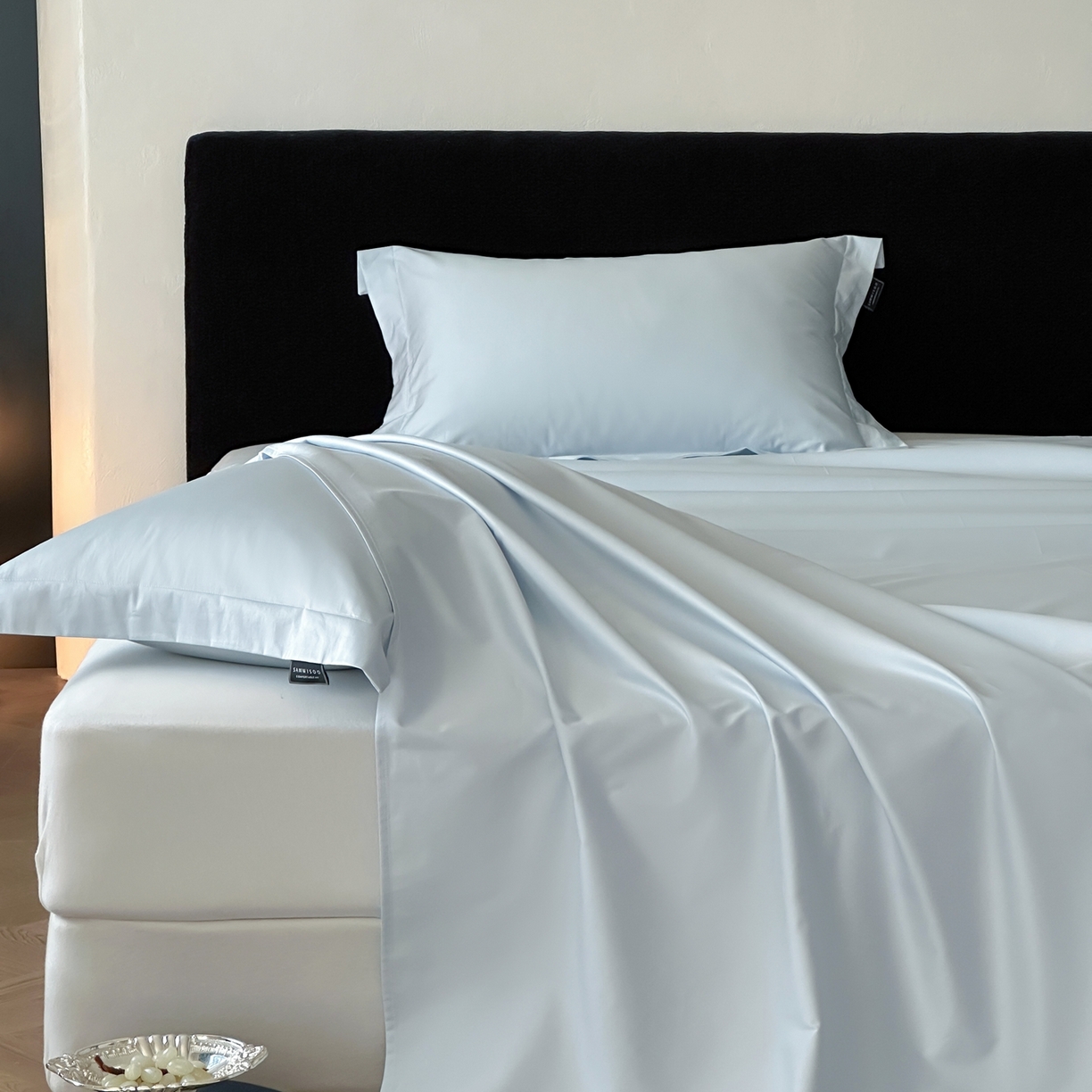 91家纺网 家纺一手货源 找家纺 三味舒屋 2025新款50s全棉纯棉纯色单床单床单单件-长期主义 长期主义-净月蓝