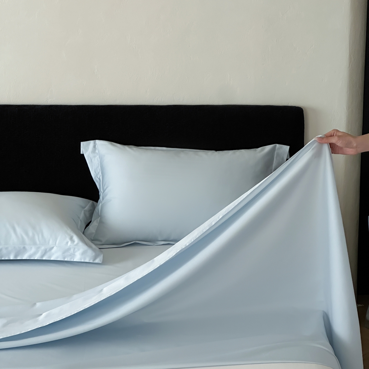 91家纺网 家纺一手货源 找家纺 三味舒屋 2025新款50s全棉纯棉纯色单床单床单单件-长期主义 长期主义-净月蓝