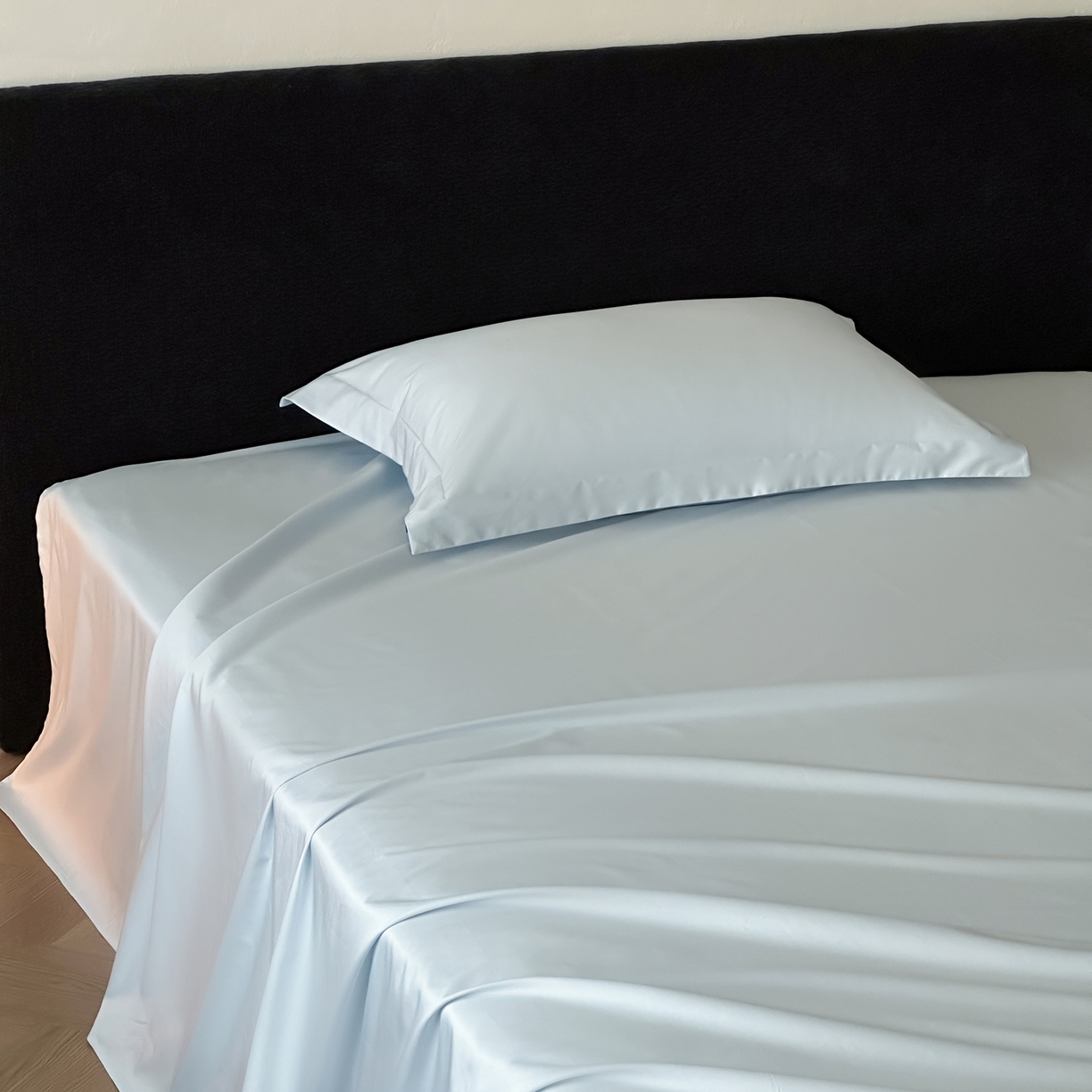 91家纺网 家纺一手货源 找家纺 三味舒屋 2025新款50s全棉纯棉纯色单床单床单单件-长期主义 长期主义-净月蓝