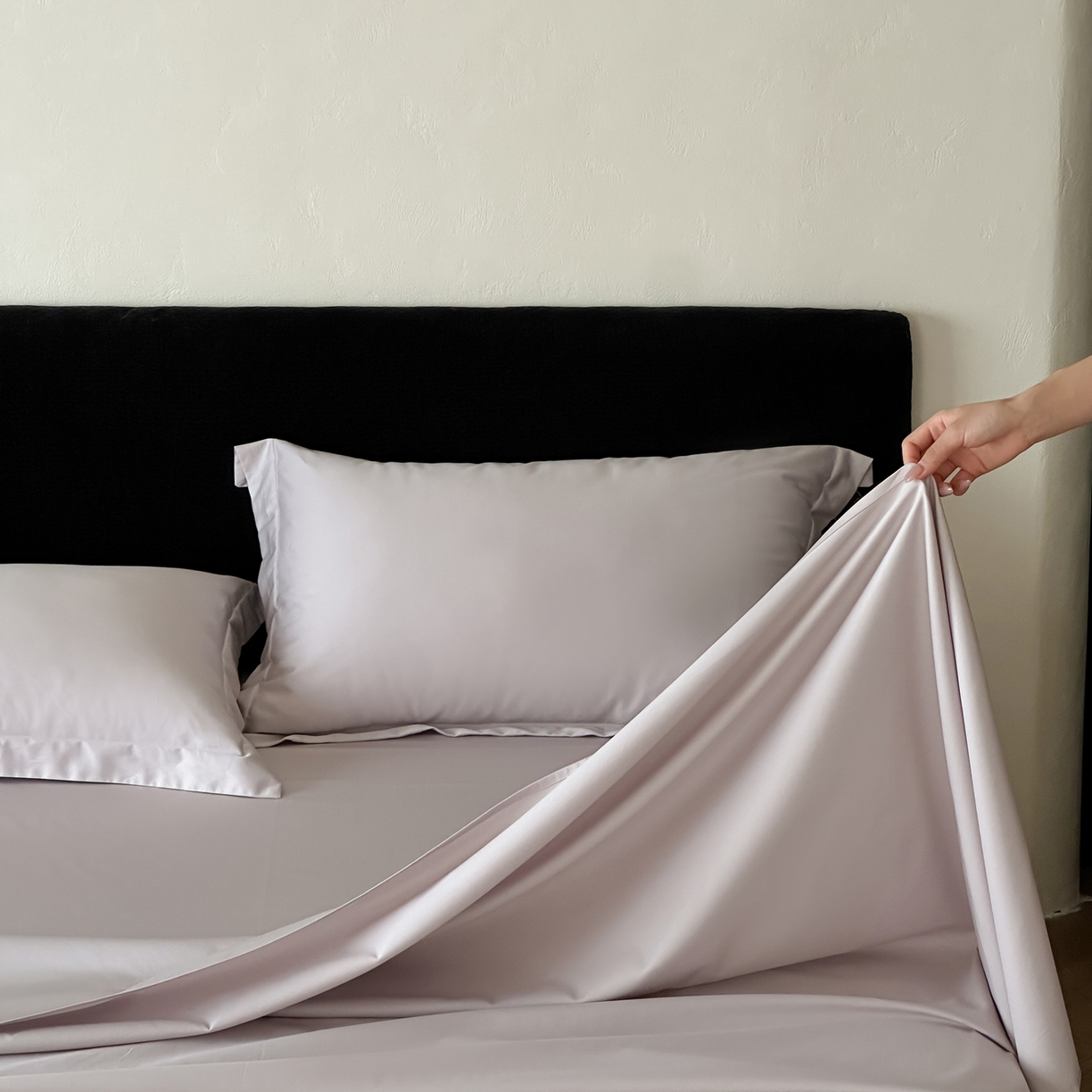 91家纺网 家纺一手货源 找家纺 三味舒屋 2025新款50s全棉纯棉纯色单床单床单单件-长期主义 长期主义-微微紫