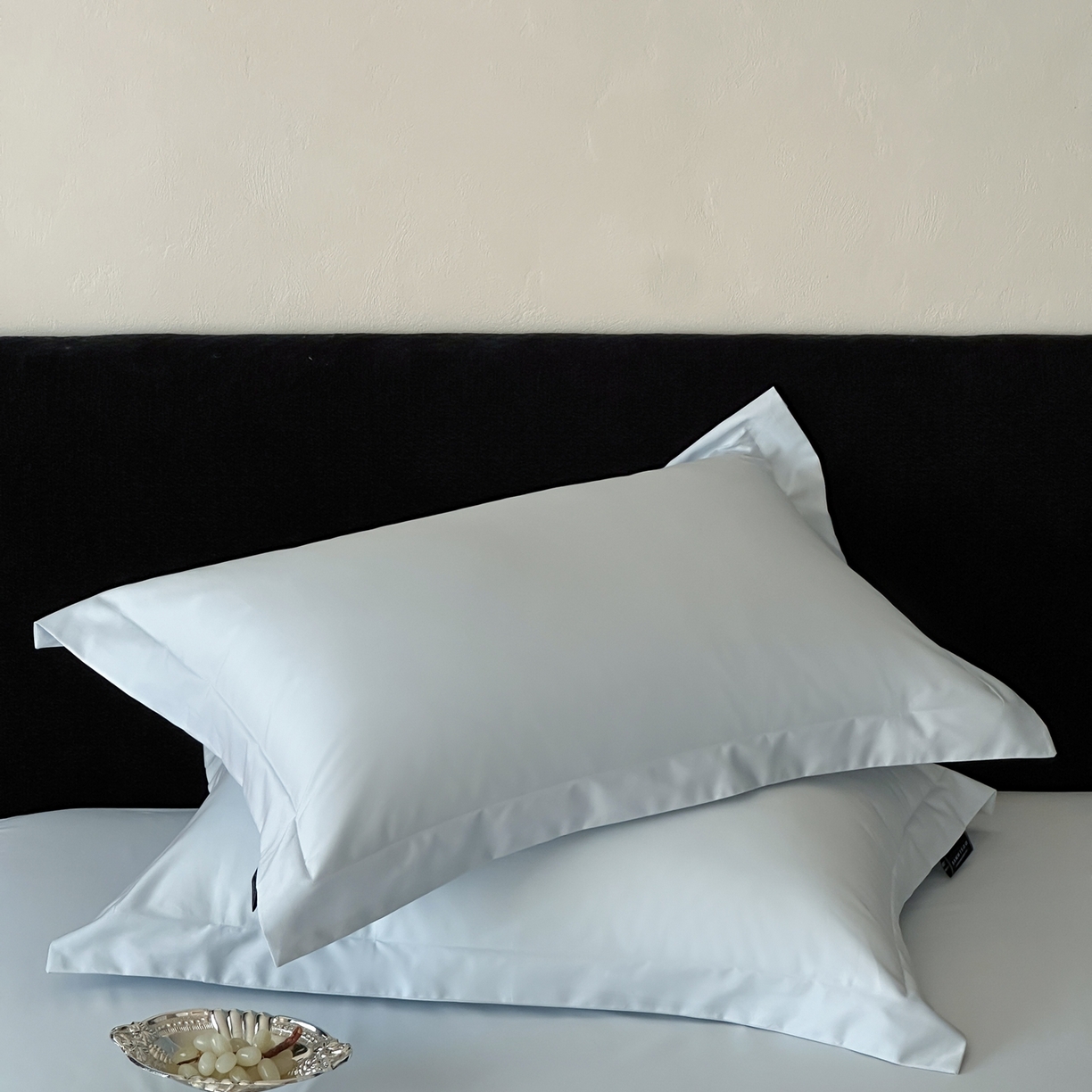 91家纺网 家纺一手货源 找家纺 三味舒屋 2025新款50s全棉纯棉纯色单枕套枕套单件-长期主义 长期主义-净月蓝