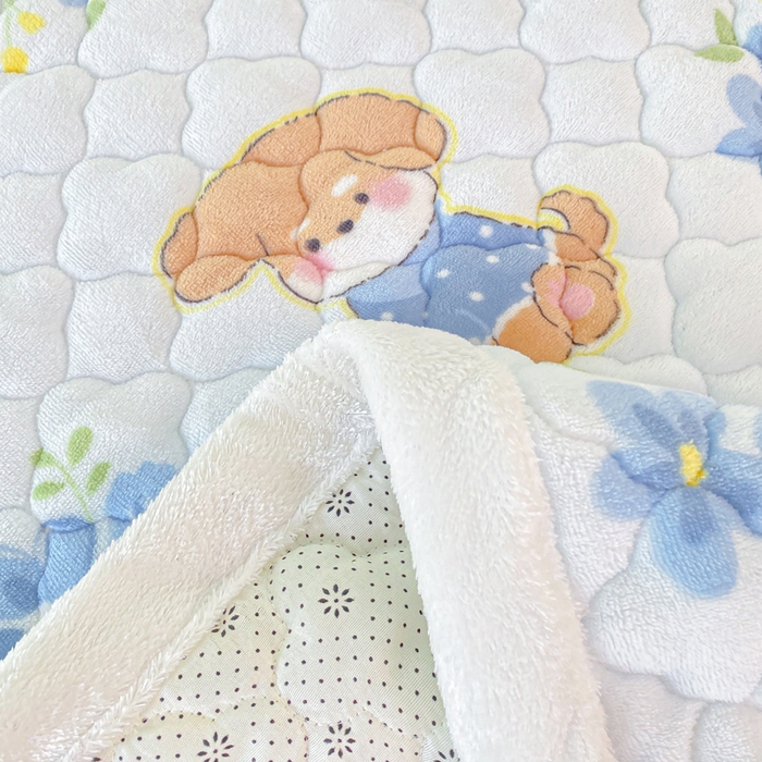 91家纺网 家纺一手货源 找家纺 康纳利 2025新款亲肤舒适牛奶绒加厚保暖卡通床垫床褥 床褥款-花眠语