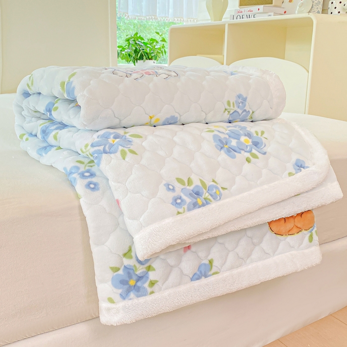 91家纺网 家纺一手货源 找家纺 康纳利 2025新款亲肤舒适牛奶绒加厚保暖卡通床垫床褥 床褥款-花眠语